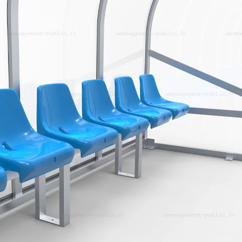 Abri de touche monobloc 12 sièges baquet 